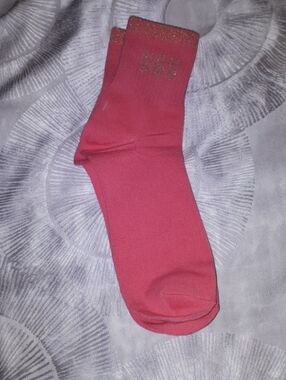 UGG Women's Rose Pink Crew Socks with Metallic Cuff